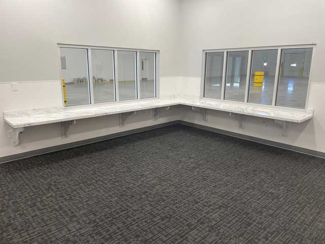 case work Indianapolis, warehouse breakroom